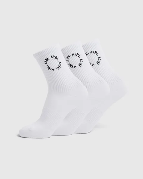Everyday Embroidered Crew Socks (3 Pack)