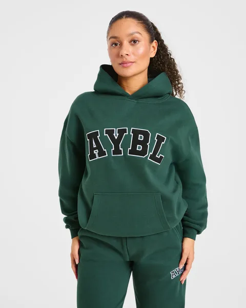 Varsity 2.0 Oversized Hoodie Deep Forest