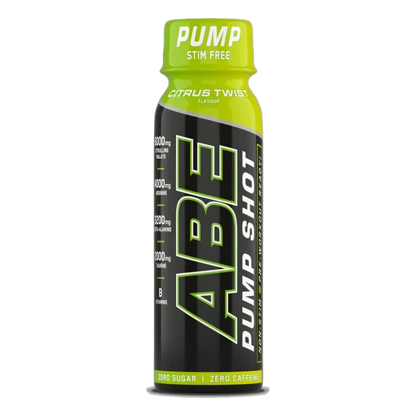 ABE Pump Pre-Workout Shots – Stim Free Citrus Twist