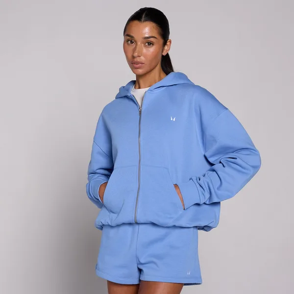 MP Dames Basics Hoodie met Rits Korenbloemblauw L
