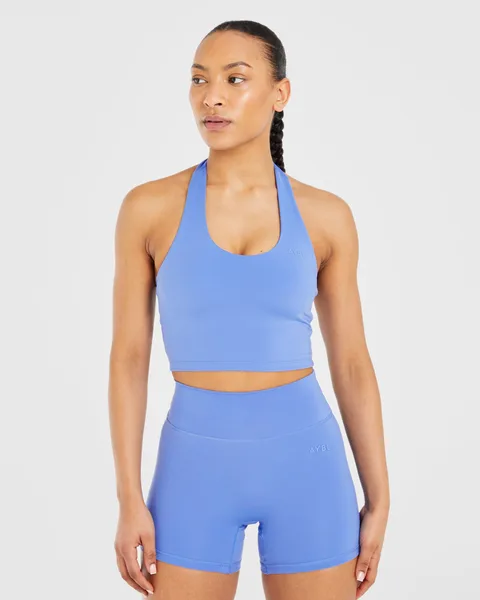 Staple Halterneck Crop Top Cobalt
