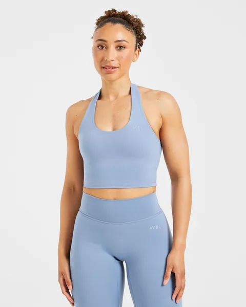 Staple Halterneck Crop Top Slate