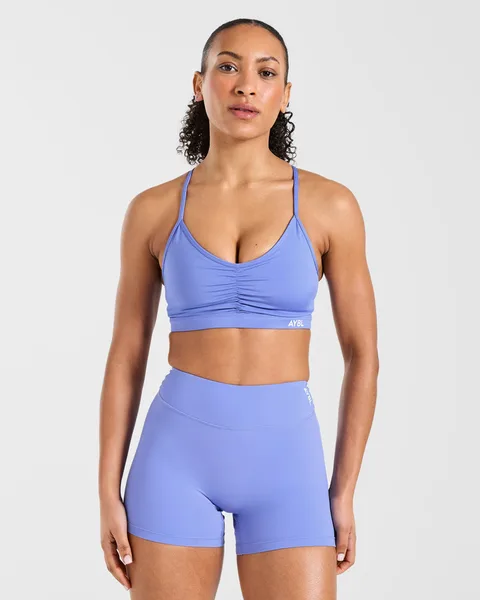 Essential Ruched Sports Bra Cornflower