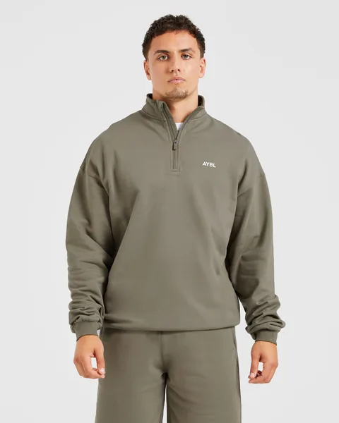 Rebound 1/4 Zip Pullover Dusky Olive