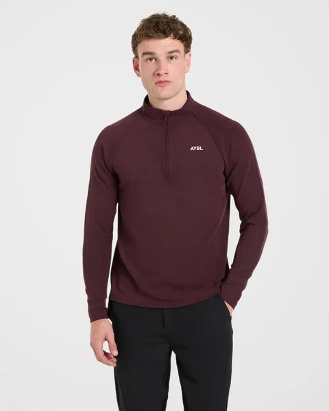Precision Hybrid 1/4 Zip Pullover Burgundy