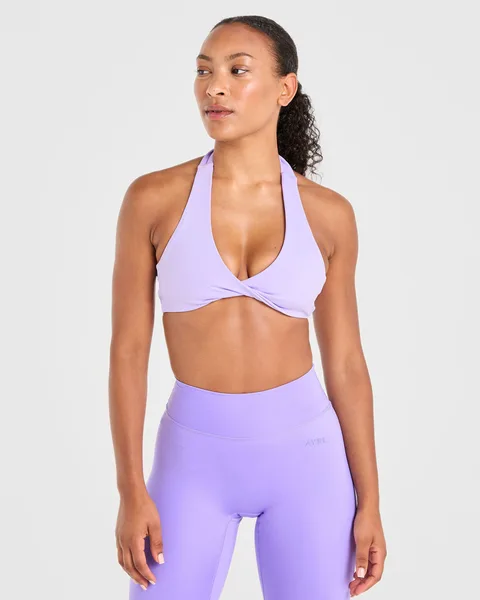 Essential Halterneck Sports Bra Pastel