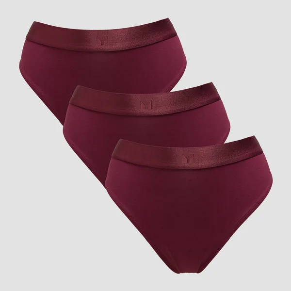 MP middelhoog bikinibroekje voor dames (verpakking met Donkerbessenrood S