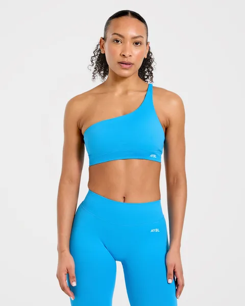 Enhance Seamless One Shoulder Sports Bra Summer Cobalt