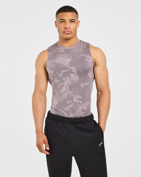 Camo Seamless Tank Woodland Taupe