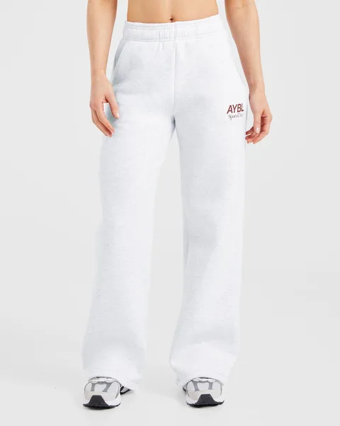 AYBL Sports Club Oversized Straight Leg Joggers Marl/Burgundy