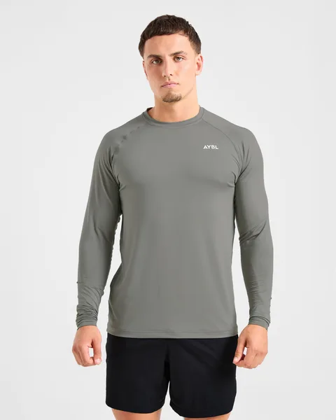 Essential Long Sleeve T Shirt Olive Smoke