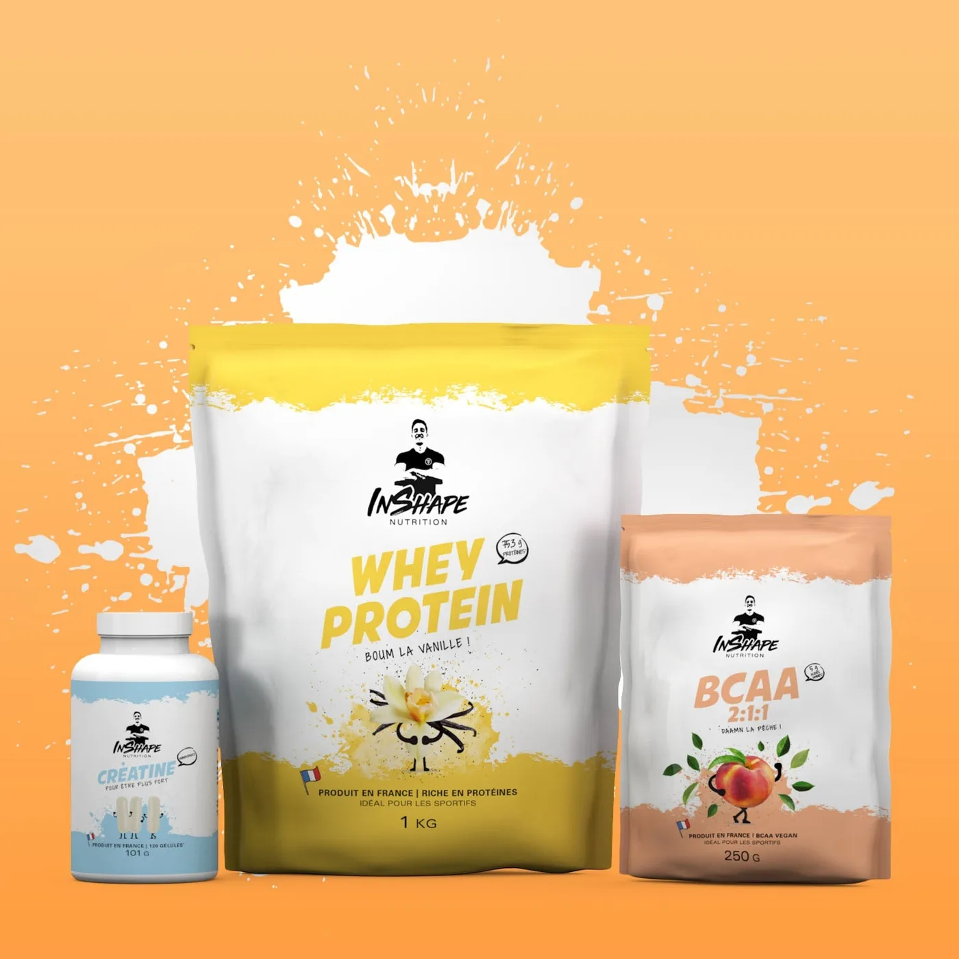 Pack musculation – Whey, Créatine, BCAA