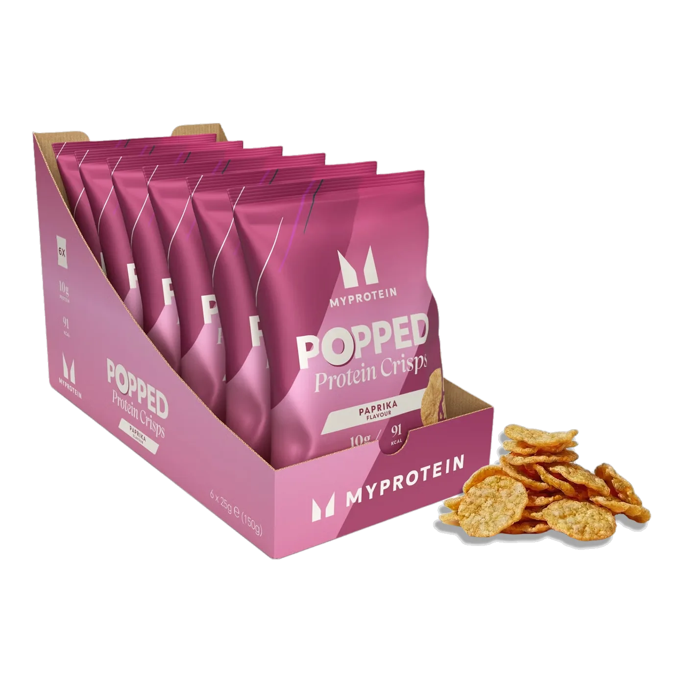 Gepofte eiwitchips Paprika