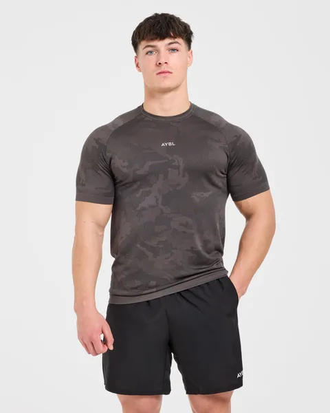 Camo Seamless T Shirt Charcoal