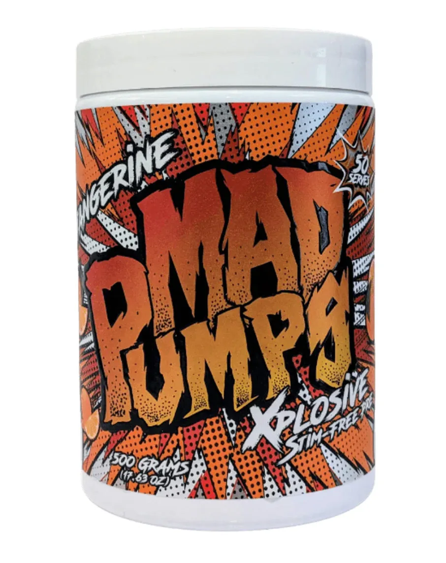 Mad Pumps Xplosive Stim-Free Pre – Tangerine 50 Serves