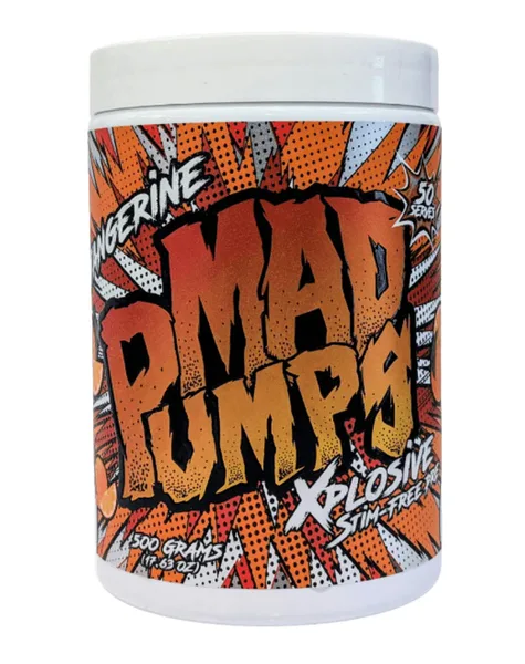 Mad Pumps Xplosive Stim-Free Pre – Tangerine 50 Serves