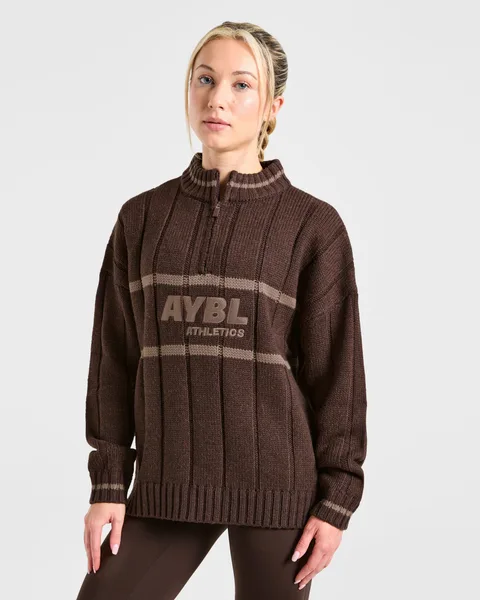 Athletics Oversized Knitted 1/4 Zip –