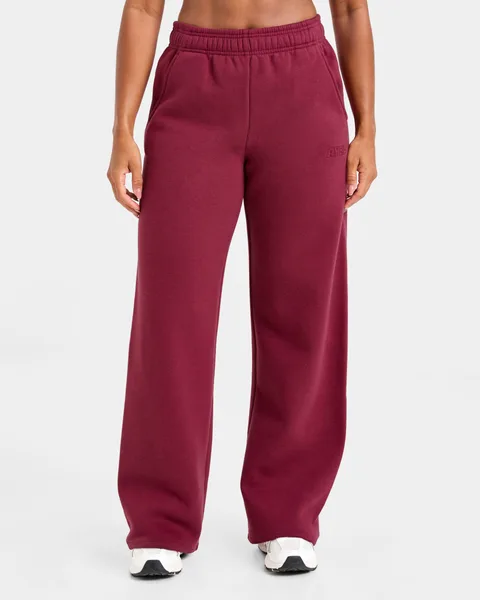 Classic Plush Oversized Straight Leg Joggers – Muted Raspberry