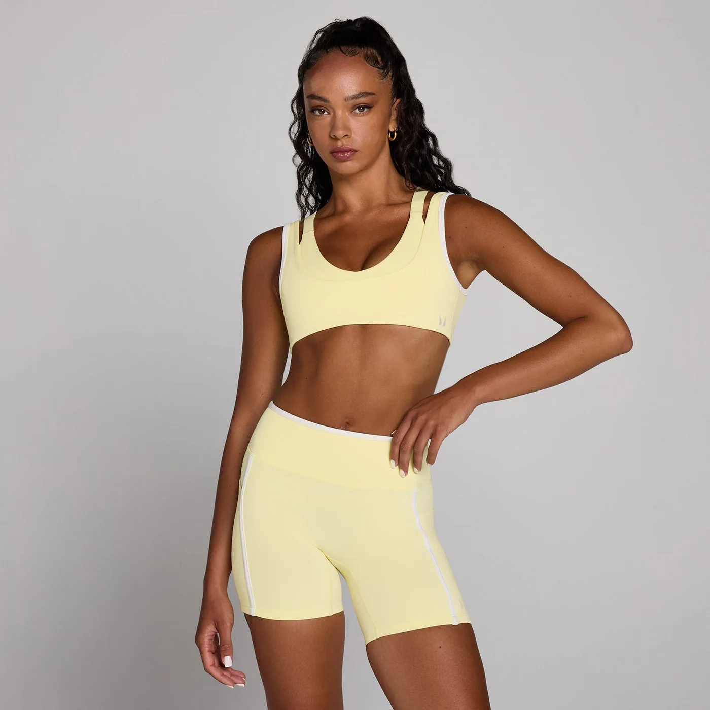 Damen Velocity Kontrast-Sport-BH Buttercreme XS