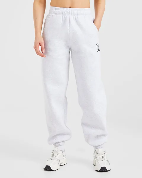 Varsity Embroidered Oversized Joggers Heather