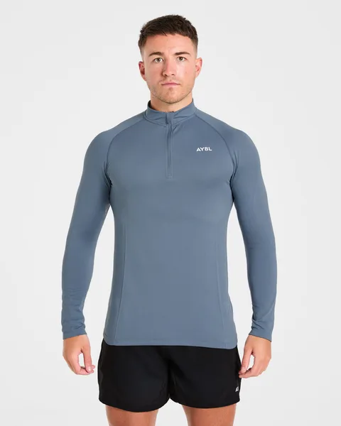 Essential Seamless 1/4 Zip Pullover Slate