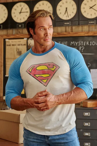 8072 Superman 3/4 Raglan Shirts