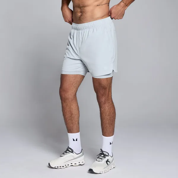MP 2-in-1-trainingsshort met binnenbeenlengte van 13 cm voor heren Lichtblauw L