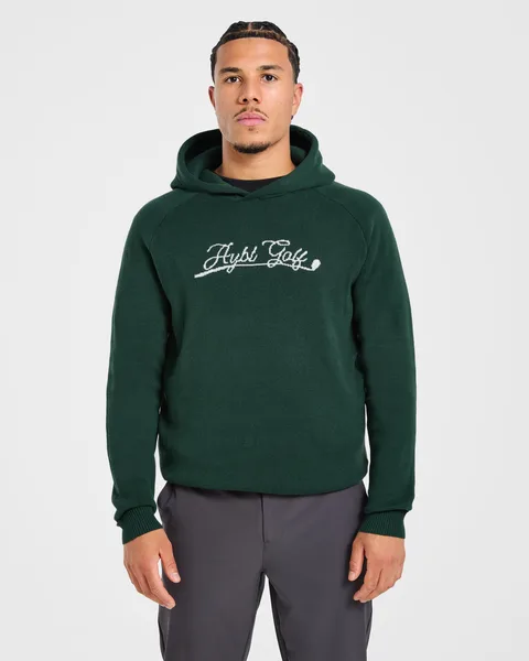 Golf Club Knitted Hoodie – Pine Green