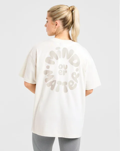 Mind Over Matter V2 Oversized T Shirt Beige/Bruin