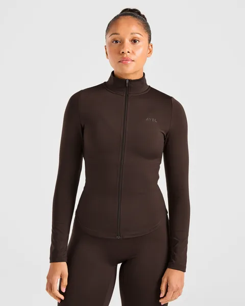 Sculpt Zip Jacket Deep Cocoa