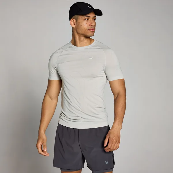 MP Velocity naadloos T-shirt met nauwsluitende pasvorm voor heren Chroom XL