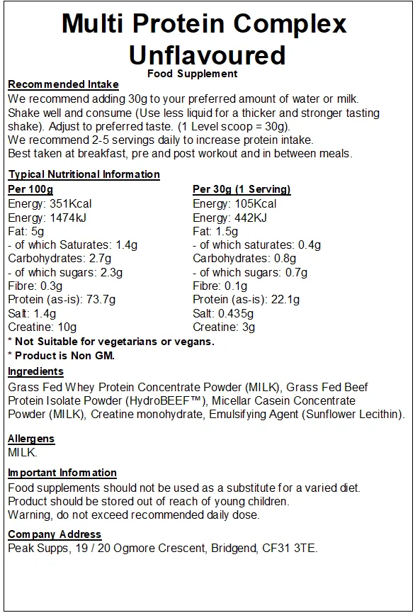 Multi Protein Complex Powder with Creatine
