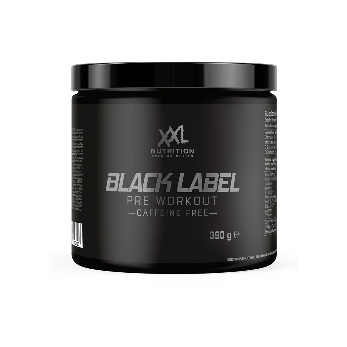 Label Pre-Workout Cafeinevrij 30 Doseringen