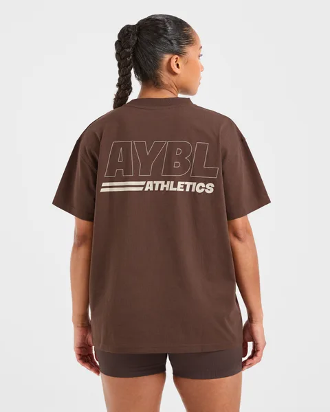 Athletics Track Oversized T Shirt Bruin/Zand