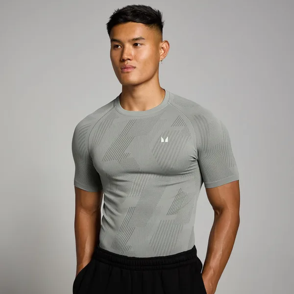 MP Tempo naadloos T-shirt met opdruk van pilaar voor heren Stormgrijs L